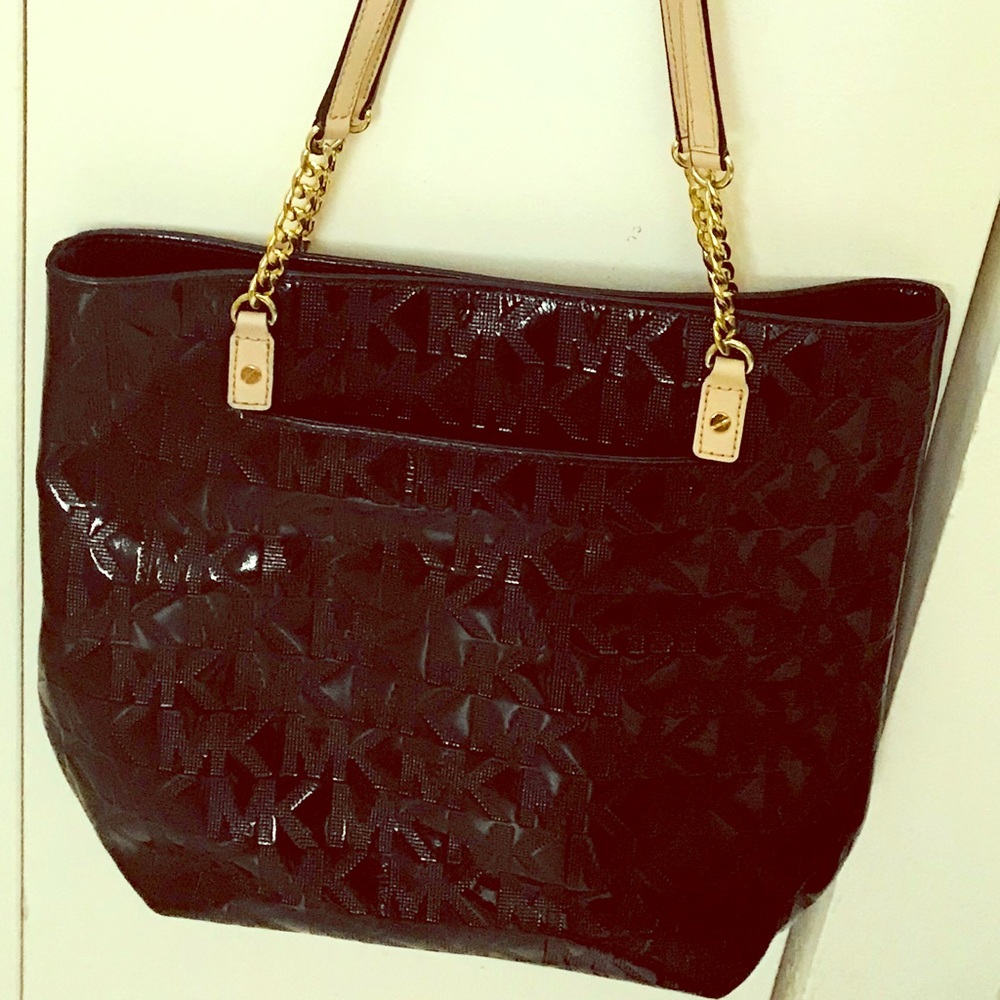 Authentic Michael Kors shiny black handbag